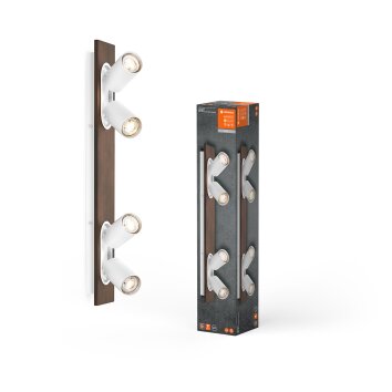 Spot Plafonnier, Spot de plafond Luminaires Ledvance LED Couleur bois, Blanc, 4 lumières
