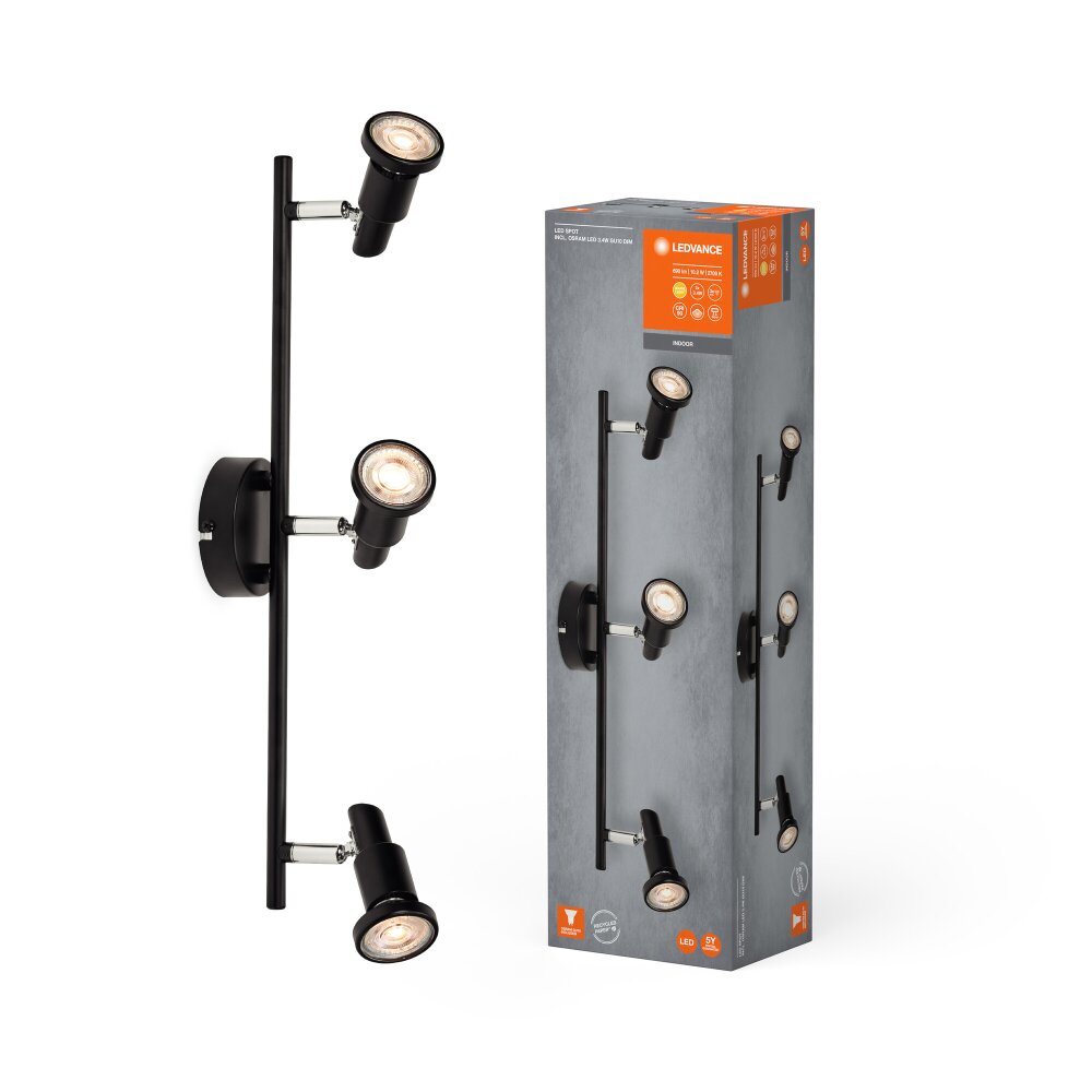 Spot Plafonnier Luminaires Ledvance LED Noir, 3 lumières main product photo