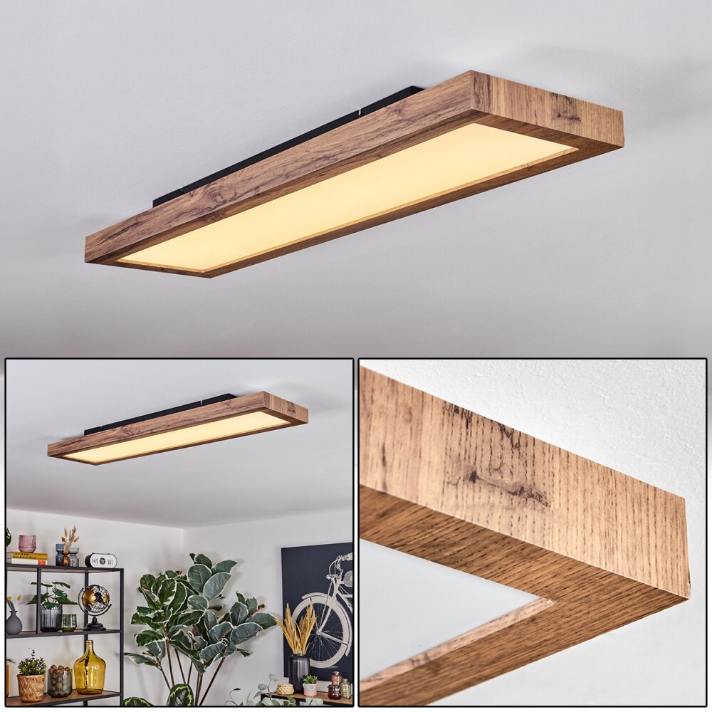 Salmi Plafonnier, Panel LED Couleur bois, Noir, 1 lumière main product photo