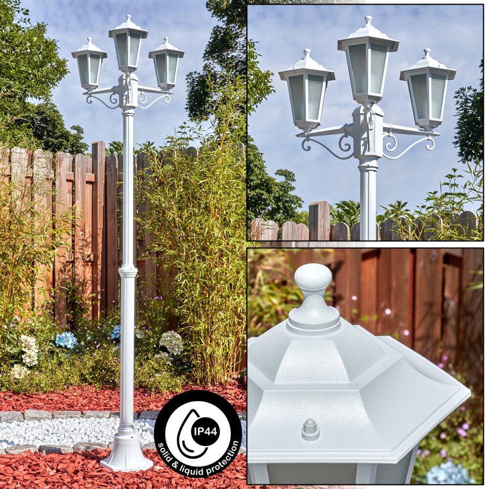 Loria Luminaire extérieur, Réverbère, Eclairage de chemin Blanc, 3 lumières main product photo