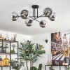 Gastor Plafonnier, Boule lumineuse 80 cm Chrome, Clair, Fumé, 6 lumières