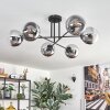 Gastor Plafonnier, Boule lumineuse 80 cm Chrome, Clair, Fumé, 6 lumières