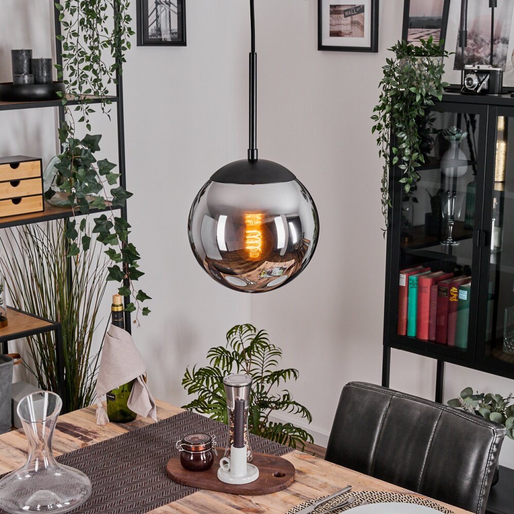Gastor Suspension, Boule lumineuse 20 cm Chrome, Fumé, 1 lumière main product photo