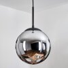 Gastor Suspension, Boule lumineuse 25 cm Chrome, Fumé, 1 lumière