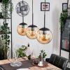 Gastor Suspension, Boule lumineuse Ambre, 3 lumières