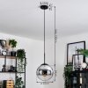 Gastor Suspension, Boule lumineuse 25 cm Chrome, Clair, Fumé, 1 lumière