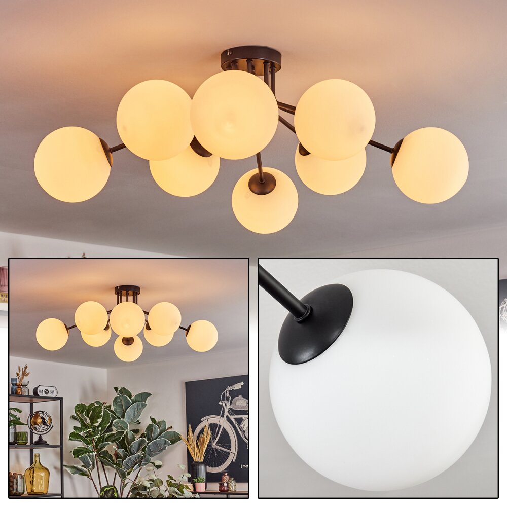 Gastor Plafonnier, Boule lumineuse 87 cm Blanc, 8 lumières main product photo