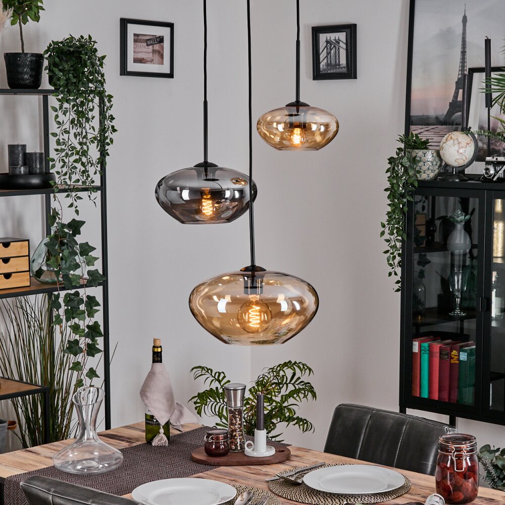 Mertola Suspension, Boule lumineuse Noir, 3 lumières main product photo