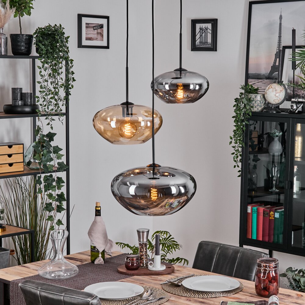 Mertola Suspension, Boule lumineuse Noir, 3 lumières main product photo