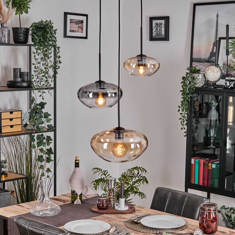 Mertola Suspension, Boule lumineuse Noir, 3 lumières main product photo