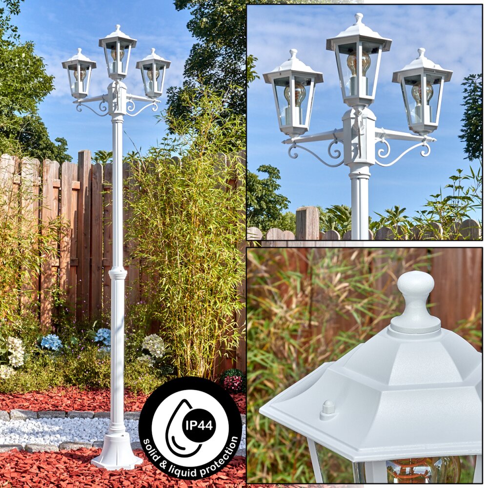 Loria Luminaire extérieur, Réverbère, Eclairage de chemin Blanc, 3 lumières main product photo