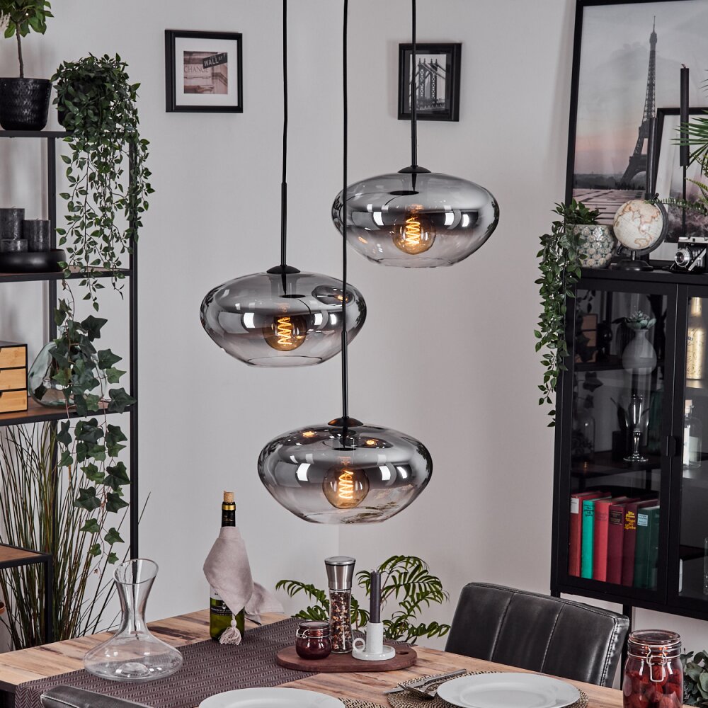 Mertola Suspension, Boule lumineuse Noir, 3 lumières main product photo