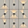 Almodofa Lampe murale d´extérieur, Luminaire Up & Down Anthracite, 1 lumière, Détecteur de mouvement
