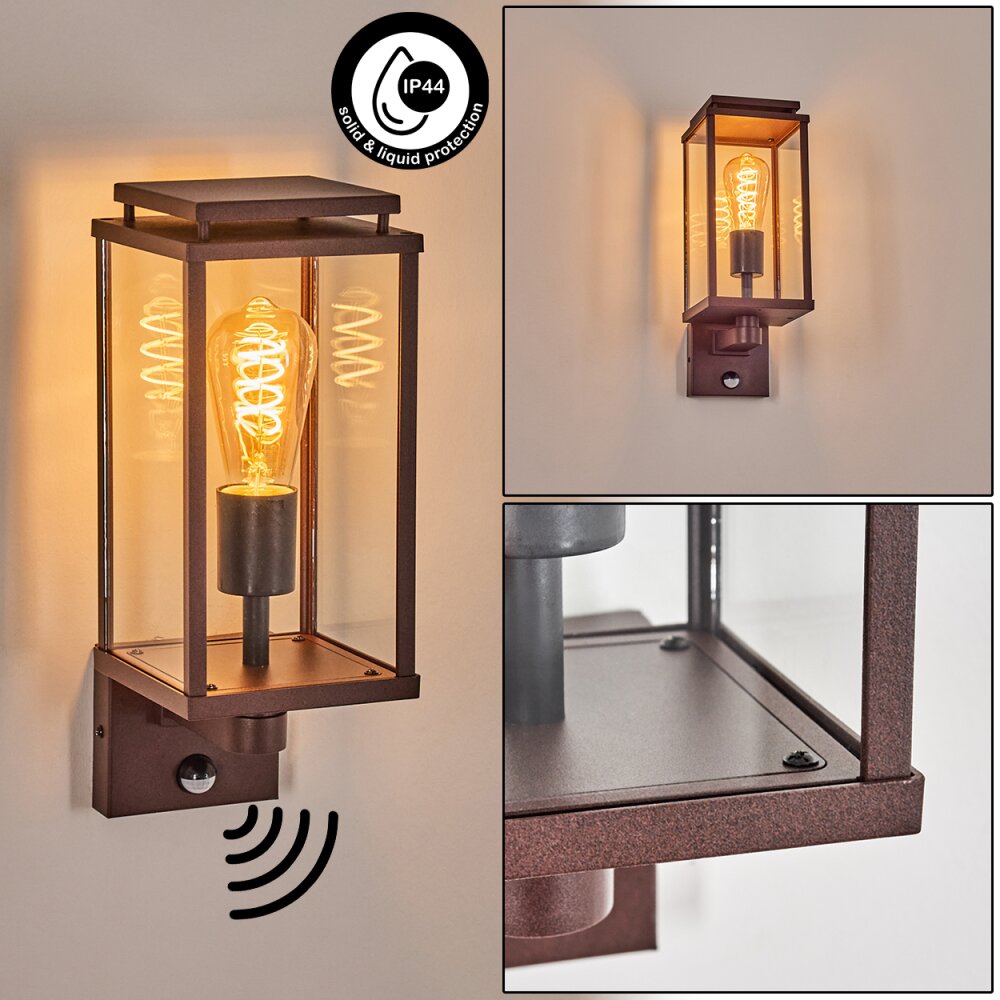Cadafaes Lampe murale d´extérieur Rouille, 1 lumière, Détecteur de mouvement main product photo