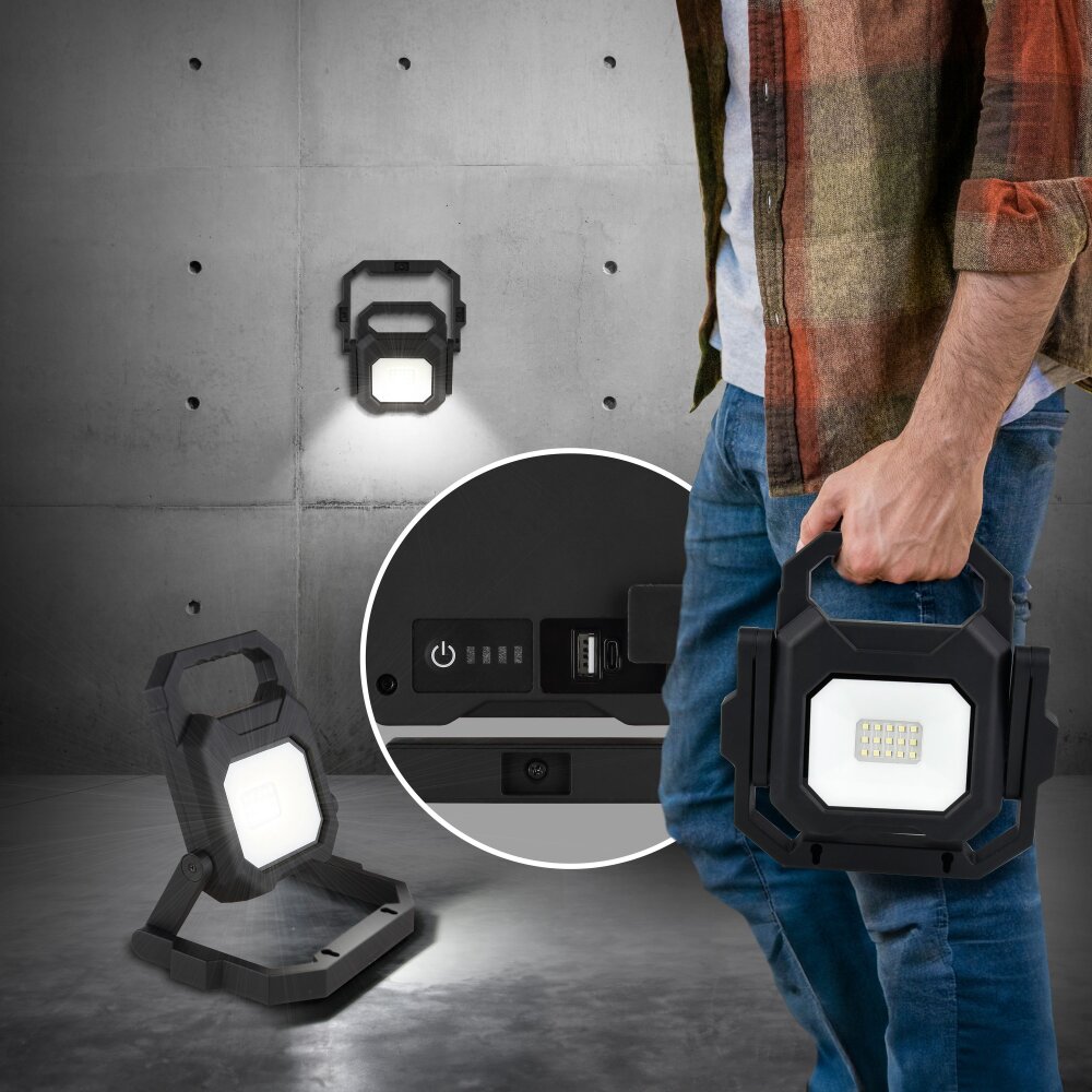 BRIAN Spot de jardin Luminaires Globo Lighting LED Noir, Transparent, 1 lumière main product photo