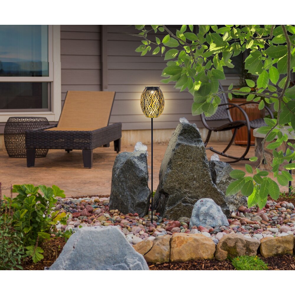 SOLAR Lampe solaire, Eclairage de chemin Luminaires Globo Lighting LED Or, Noir, 1 lumière main product photo