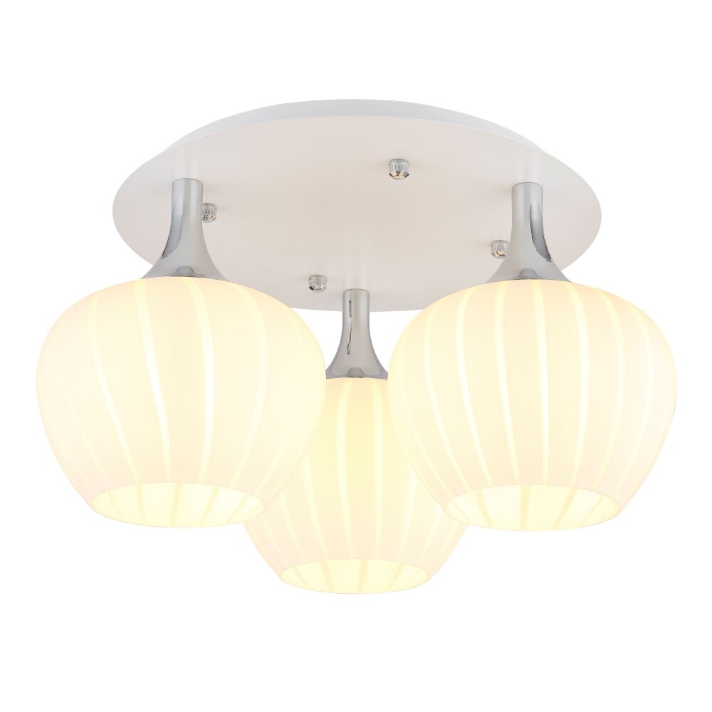 Maxy Plafonnier Luminaires Globo Lighting Chrome, Blanc, 3 lumières main product photo