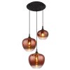 Maxy Suspension Luminaires Globo Lighting Chrome, Noir, 3 lumières