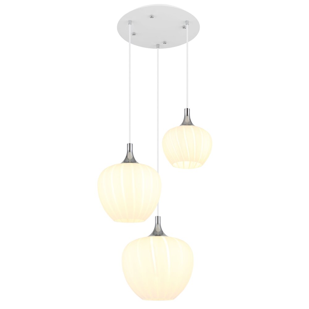 Maxy Suspension Luminaires Globo Lighting Chrome, Blanc, 3 lumières main product photo