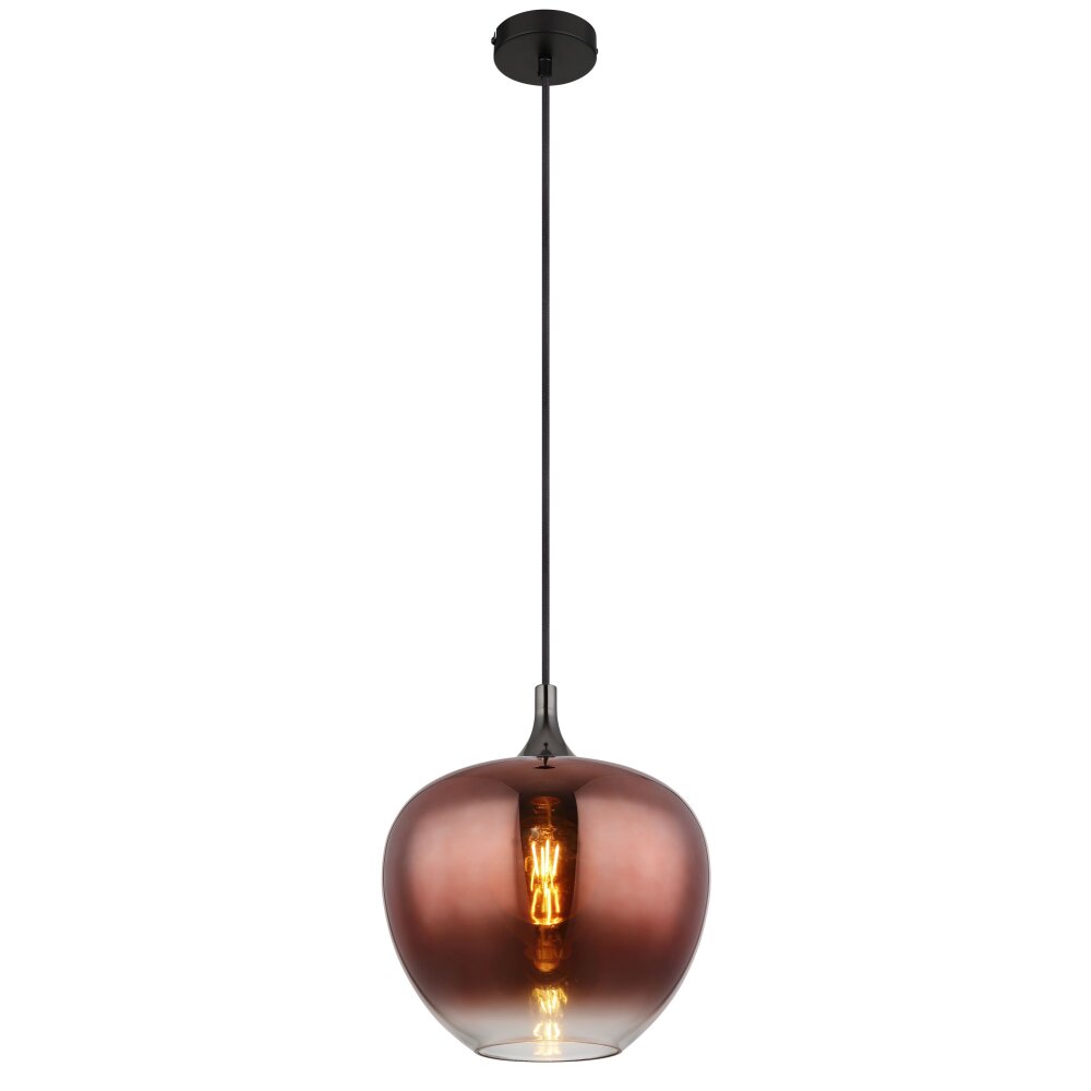 Maxy Suspension Luminaires Globo Lighting Chrome, Noir, 1 lumière main product photo