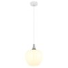 Maxy Suspension Luminaires Globo Lighting Chrome, Blanc, 1 lumière