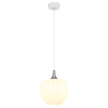 Maxy Suspension Luminaires Globo Lighting Chrome, Blanc, 1 lumière