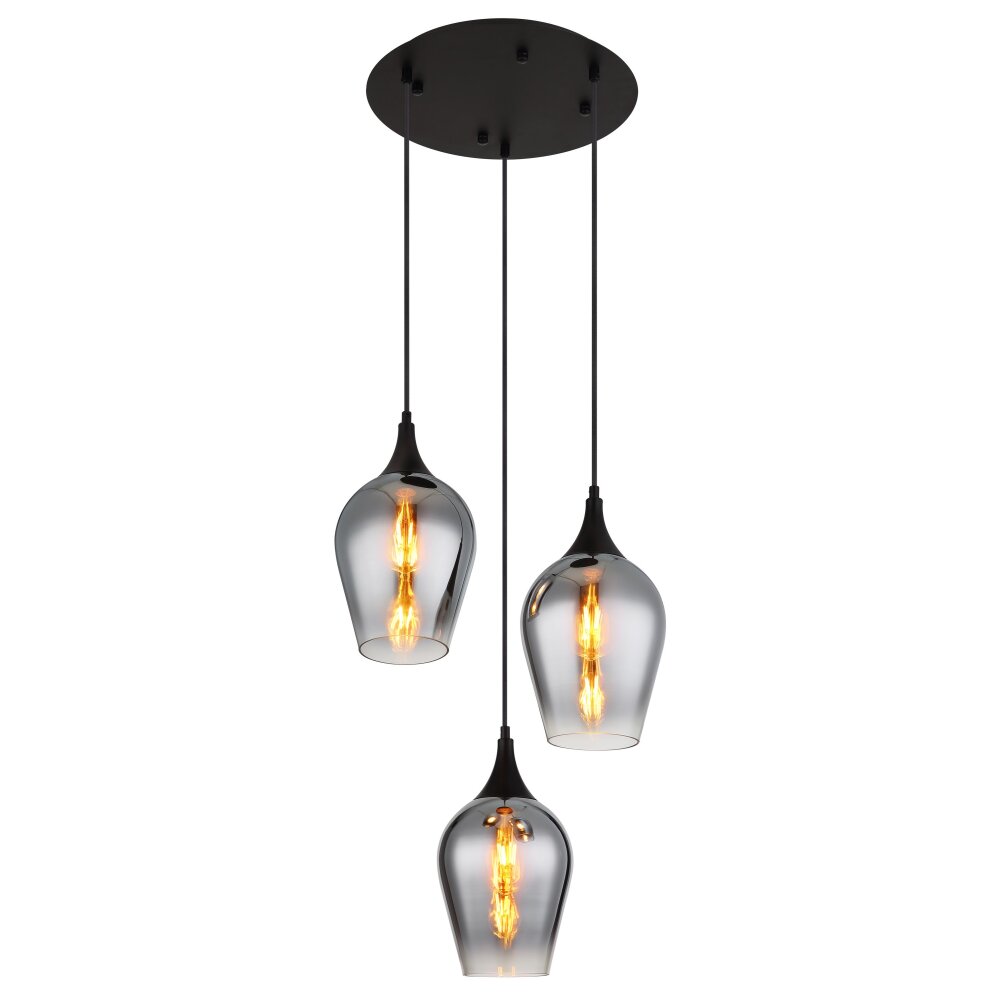 Lavus Suspension Luminaires Globo Lighting Noir, 3 lumières main product photo