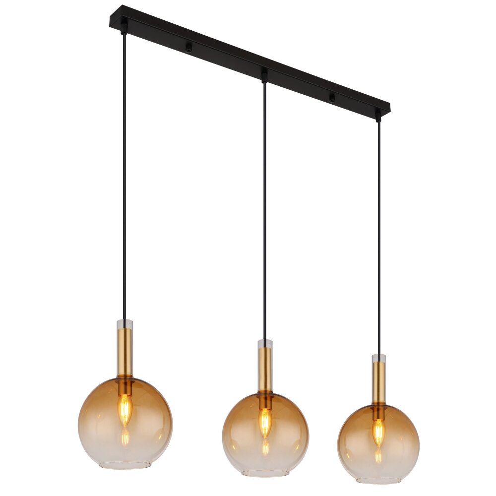 Marinella Suspension Luminaires Globo Lighting Noir, 3 lumières main product photo