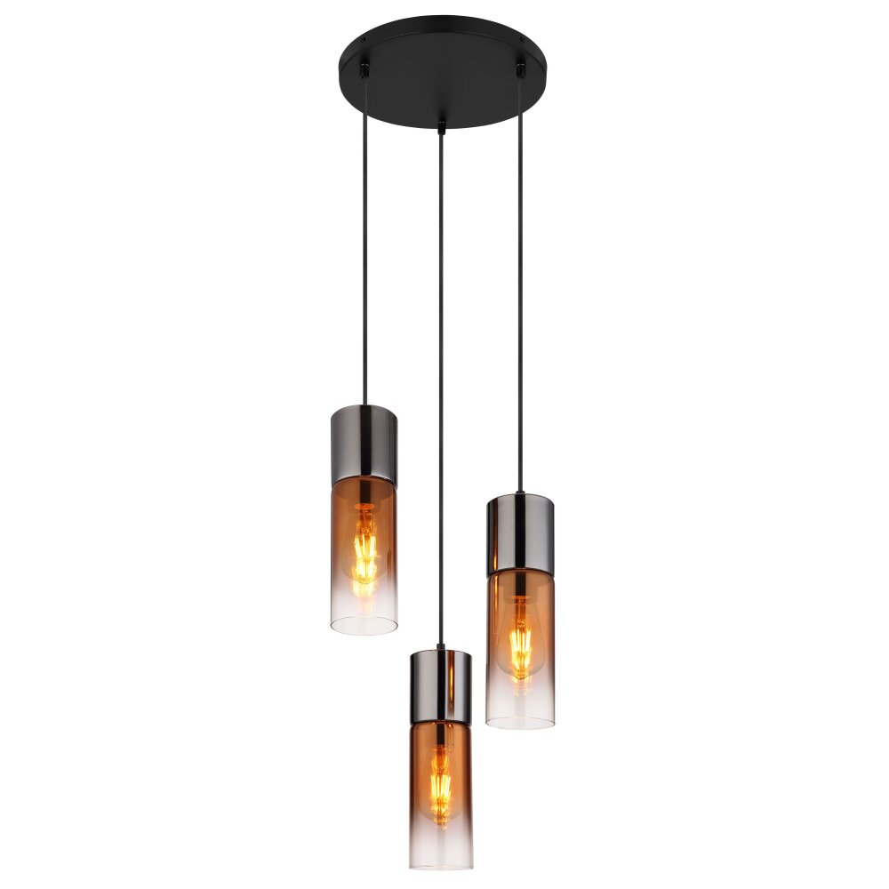Annika Suspension Luminaires Globo Lighting Noir, 3 lumières main product photo