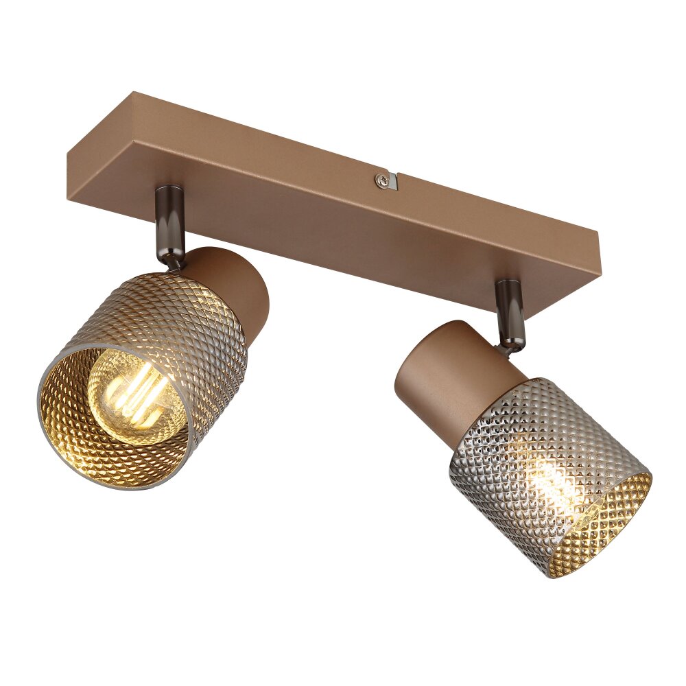 Satella Plafonnier, Spot de plafond, Applique murale, Spot mural Luminaires Globo Lighting Brun, Chrome, Noir, 2 lumières main product photo