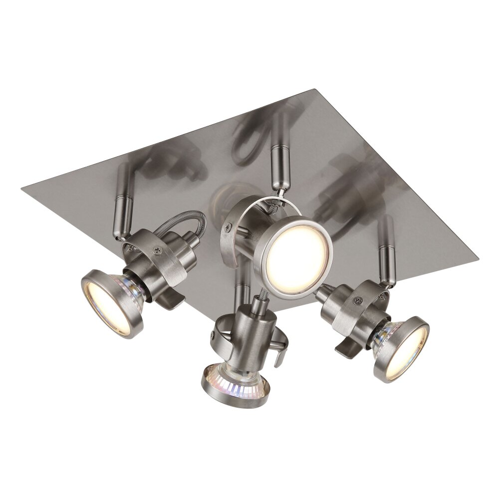 Verpax Plafonnier, Spot de plafond, Applique murale, Spot mural Luminaires Globo Lighting Nickel mat, 4 lumières main product photo