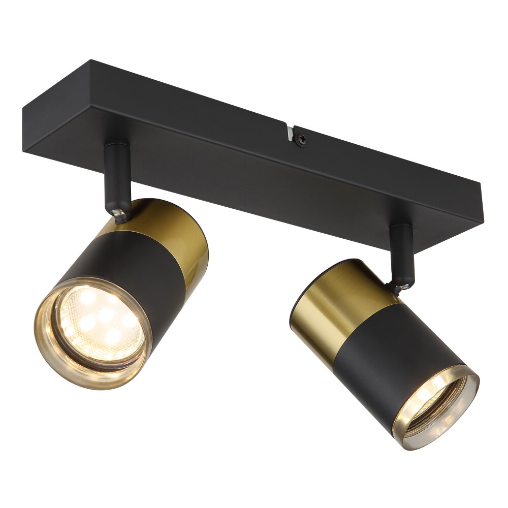 Brisbon Plafonnier, Spot de plafond, Applique murale, Spot mural Luminaires Globo Lighting Noir, 2 lumières main product photo
