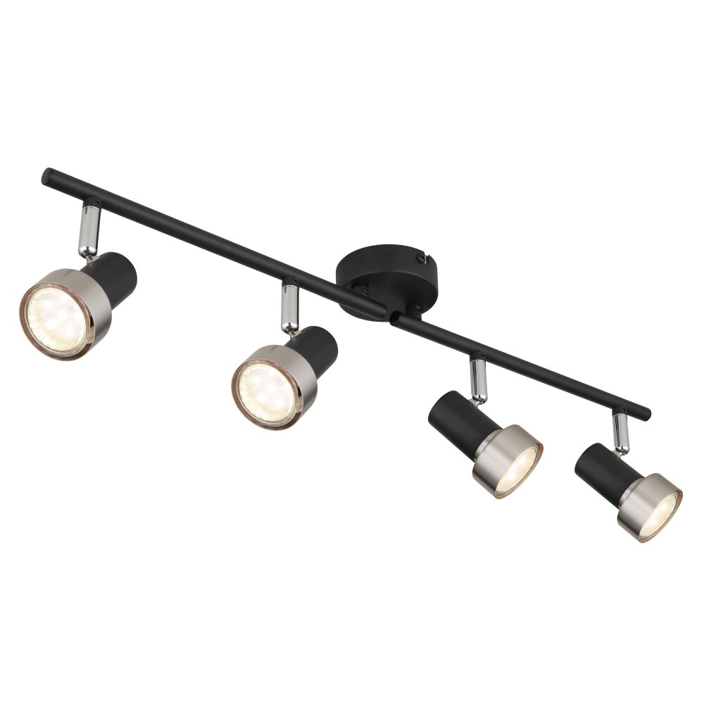 Mason Plafonnier, Spot de plafond, Applique murale, Spot mural Luminaires Globo Lighting Chrome, Noir, 4 lumières main product photo