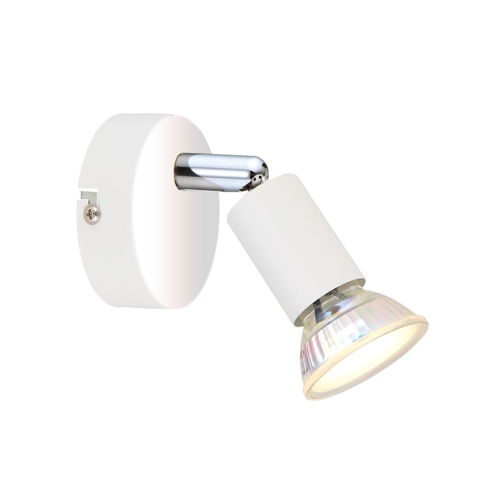 Matrix Plafonnier, Spot de plafond, Applique murale, Spot mural Luminaires Globo Lighting Chrome, Blanc, 1 lumière main product photo