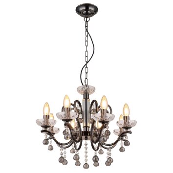 Camila Lustre Luminaires Globo Lighting Chrome, Noir, 8 lumières