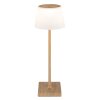 Gregoir Lampe à poser Luminaires Globo Lighting LED Bois foncé, Écru, 1 lumière