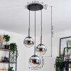 Gastor Suspension, Boule lumineuse Chrome, Fumé, 3 lumières