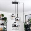 Gastor Suspension, Boule lumineuse Chrome, Fumé, 3 lumières