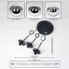 Gastor Suspension, Boule lumineuse Chrome, Fumé, 3 lumières