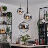 Gastor Suspension, Boule lumineuse Chrome, Fumé, 3 lumières