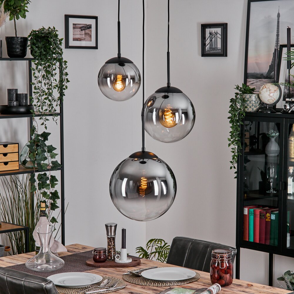 Gastor Suspension, Boule lumineuse Clair, Fumé, 3 lumières main product photo