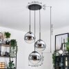 Gastor Suspension, Boule lumineuse Chrome, Clair, Fumé, 3 lumières