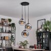 Gastor Suspension, Boule lumineuse Chrome, Clair, Fumé, 3 lumières
