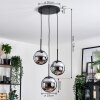 Gastor Suspension, Boule lumineuse Chrome, Fumé, 3 lumières