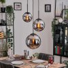 Gastor Suspension, Boule lumineuse Chrome, Fumé, 3 lumières