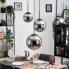 Gastor Suspension, Boule lumineuse Chrome, Fumé, 3 lumières