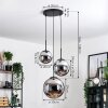 Gastor Suspension, Boule lumineuse Chrome, Fumé, 3 lumières