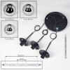 Gastor Suspension, Boule lumineuse Chrome, Fumé, 3 lumières