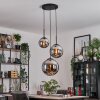Gastor Suspension, Boule lumineuse Chrome, Fumé, 3 lumières