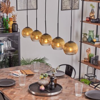 Koyoto Boule lumineuse, Suspension Noir, 5 lumières